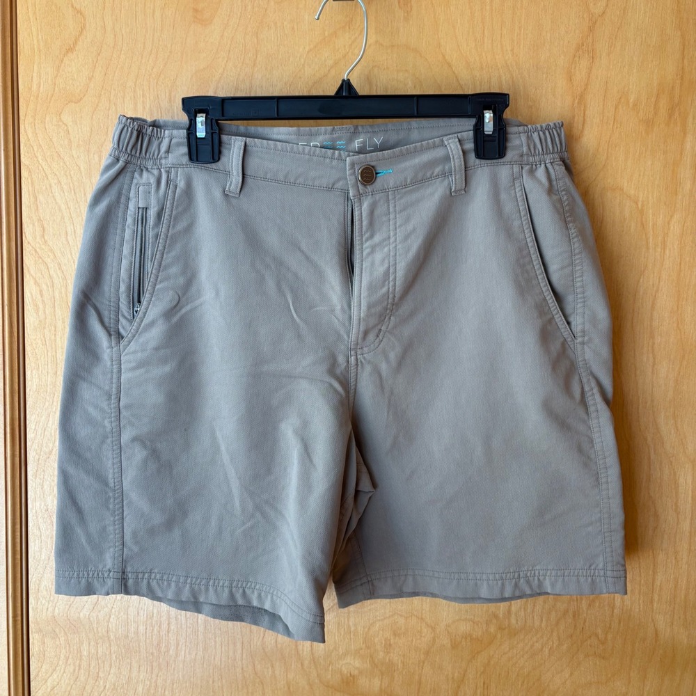 Free Fly Shorts Mens Medium Gray Bamboo Charcoal Blend Stretch Hybrid Active